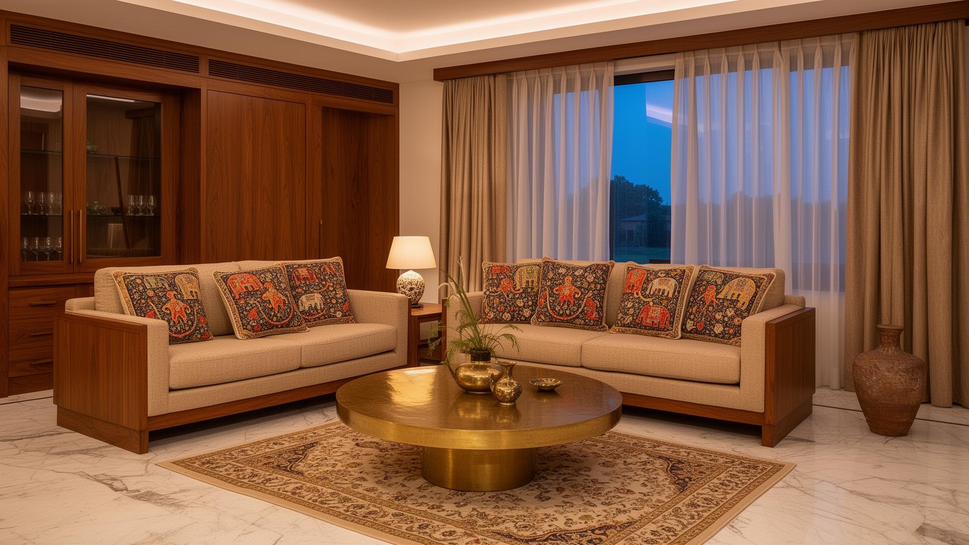 The Marigold Residence — Living Room in DLF Phase 4, Gurugram, by Metaphore Designs Studio